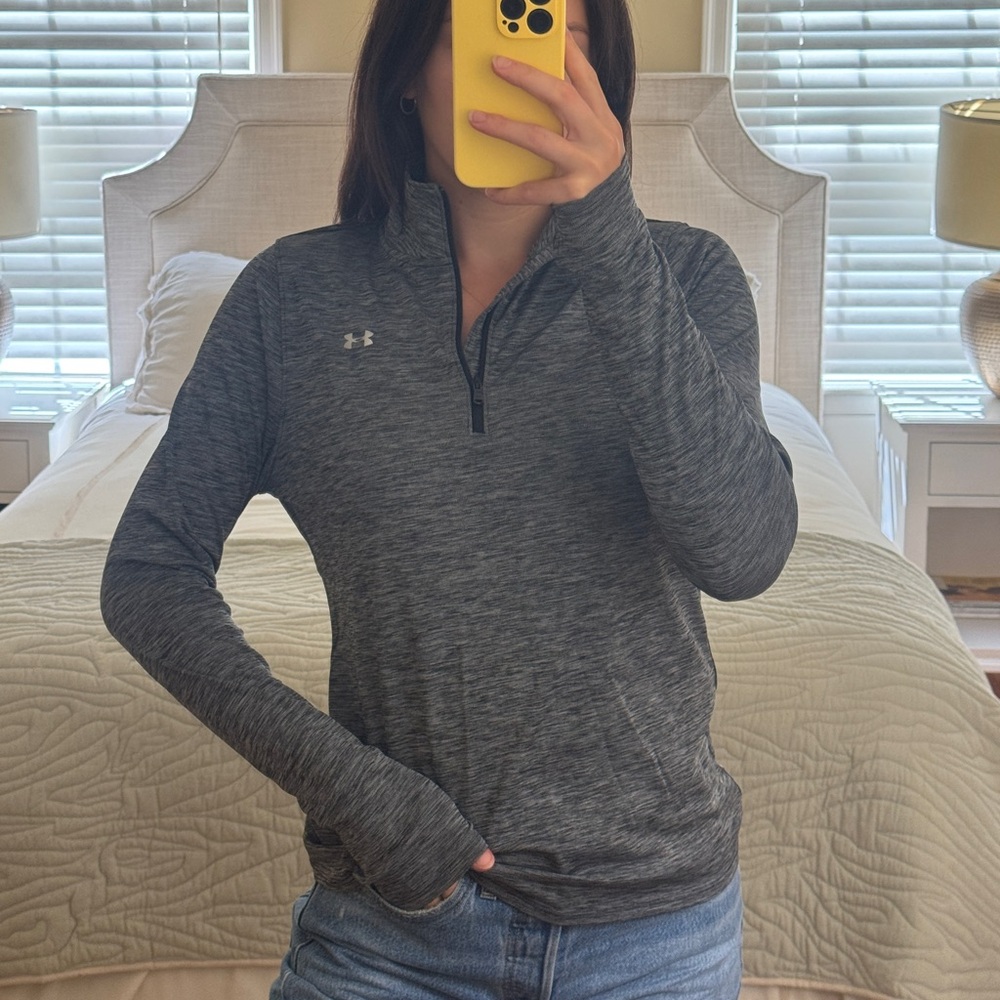 Under armour heather grey quarterzip